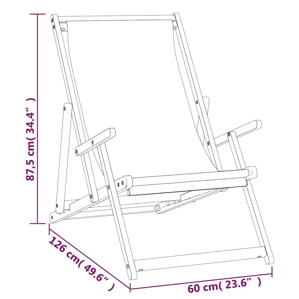 Solid Teak Wood Folding Beach Chair with Adjustable Backrest