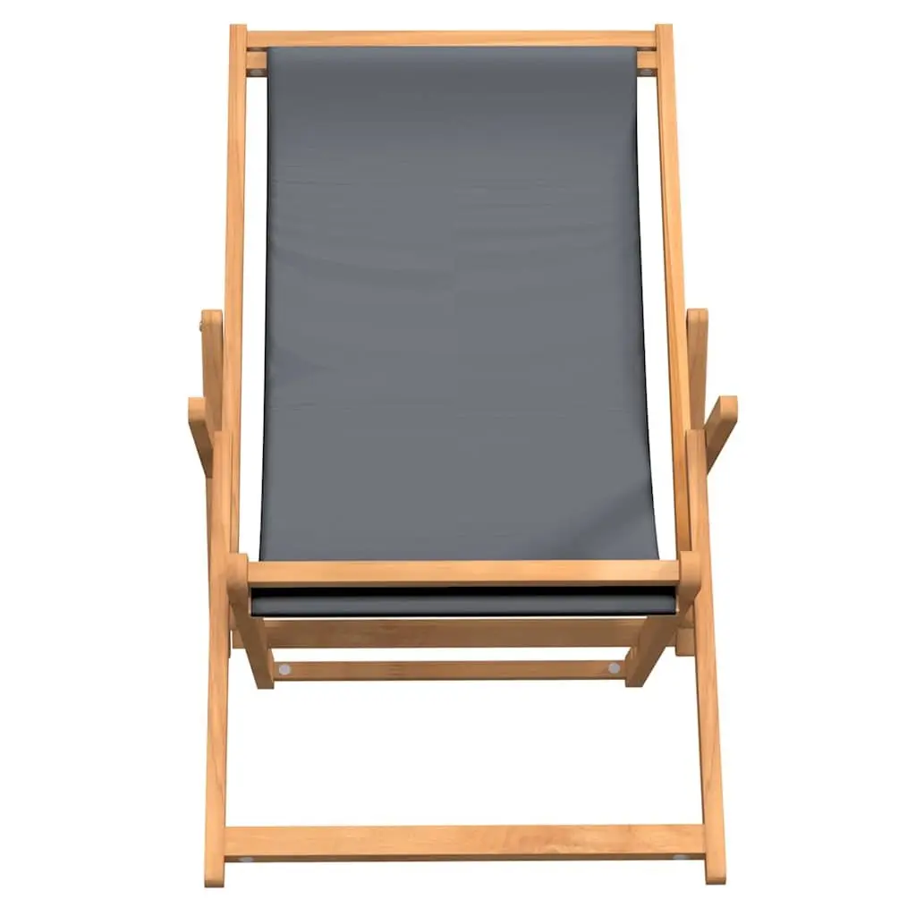 Teak Wood Folding Beach Chair with Adjustable Backrest