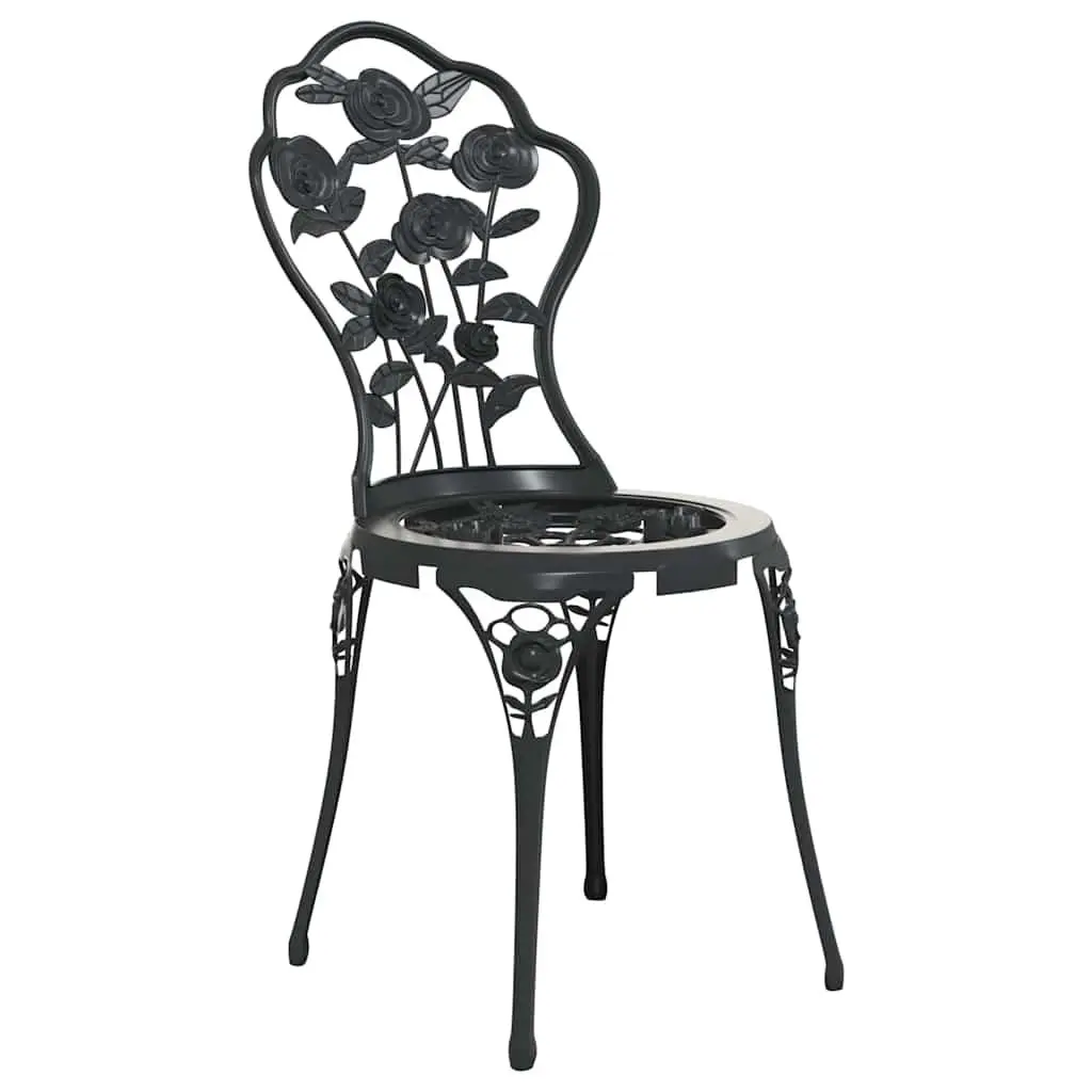 3 Piece Black Bistro Set for Outdoor Spaces