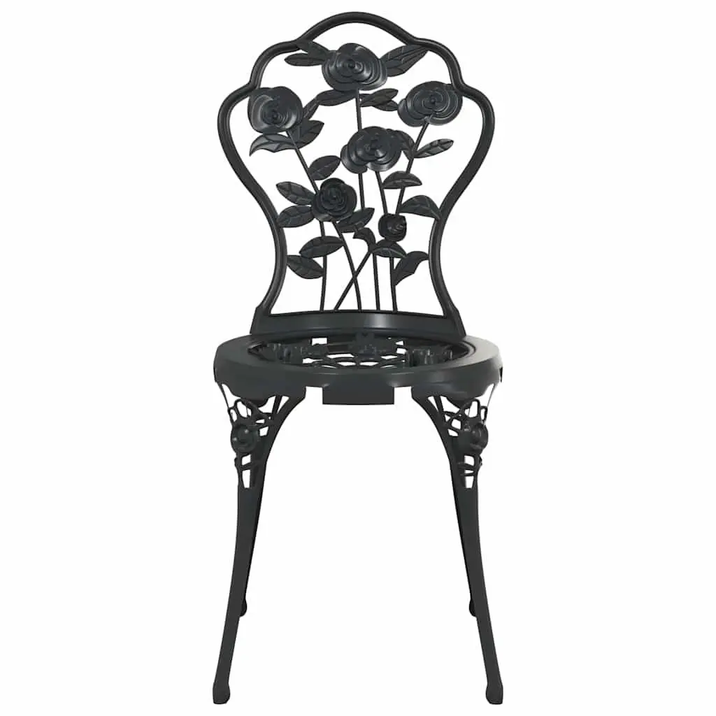 3 Piece Black Bistro Set for Outdoor Spaces