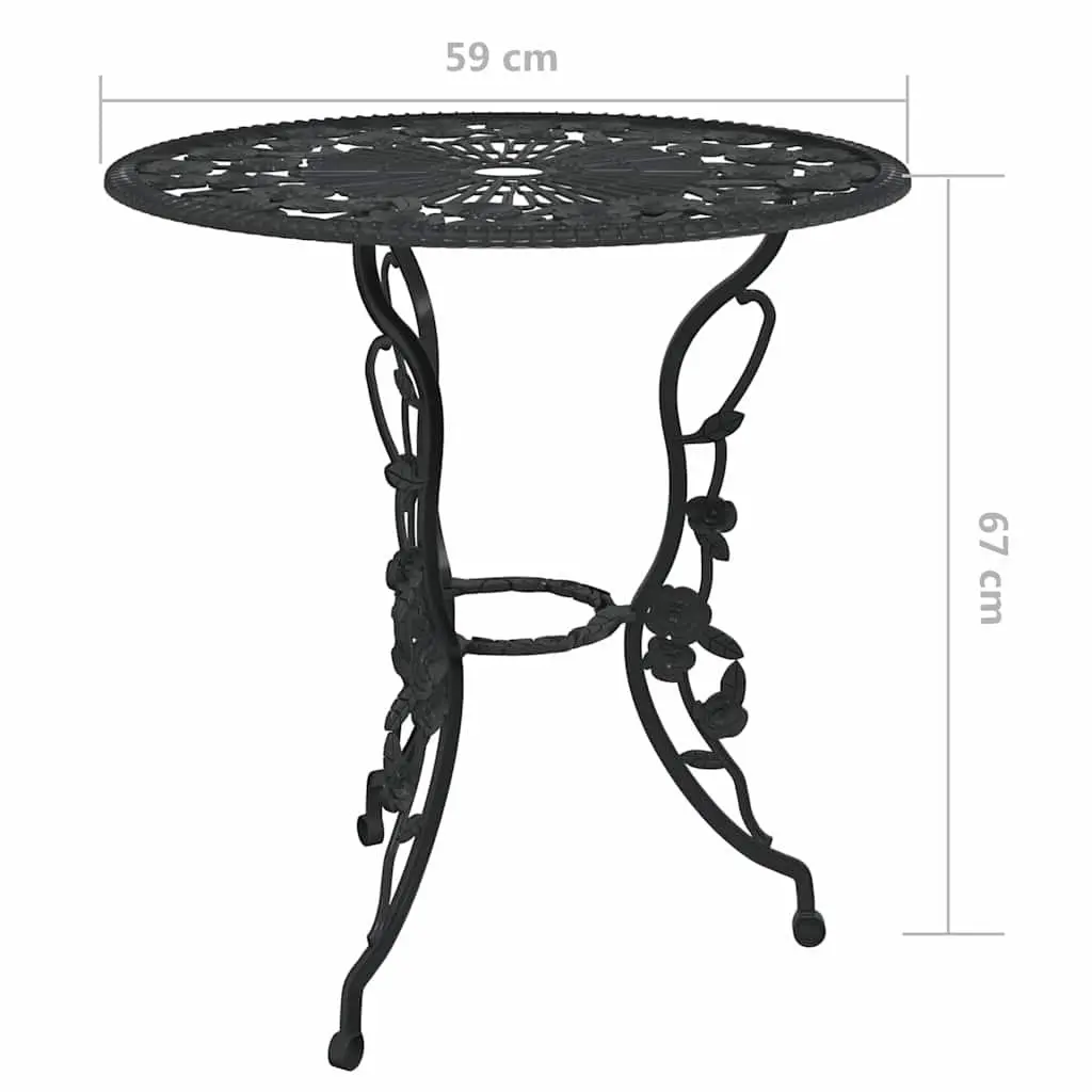 3 Piece Black Bistro Set for Outdoor Spaces