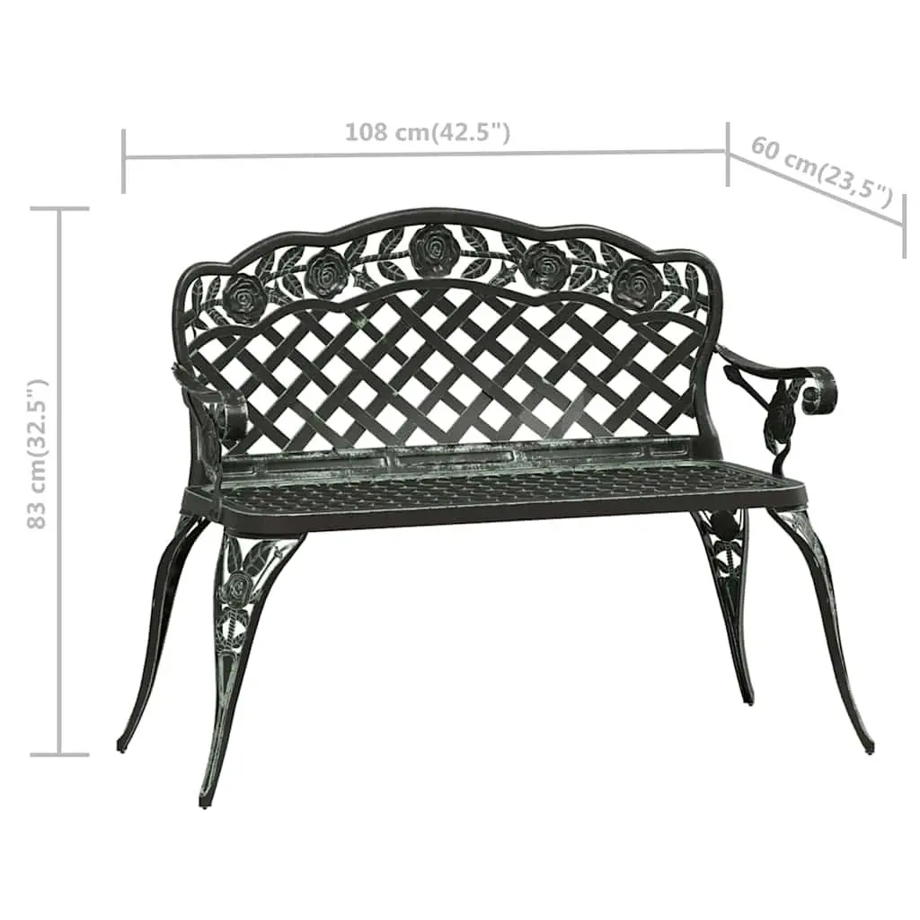 Cast Aluminium Garden Bench 108cm with Scrollwork