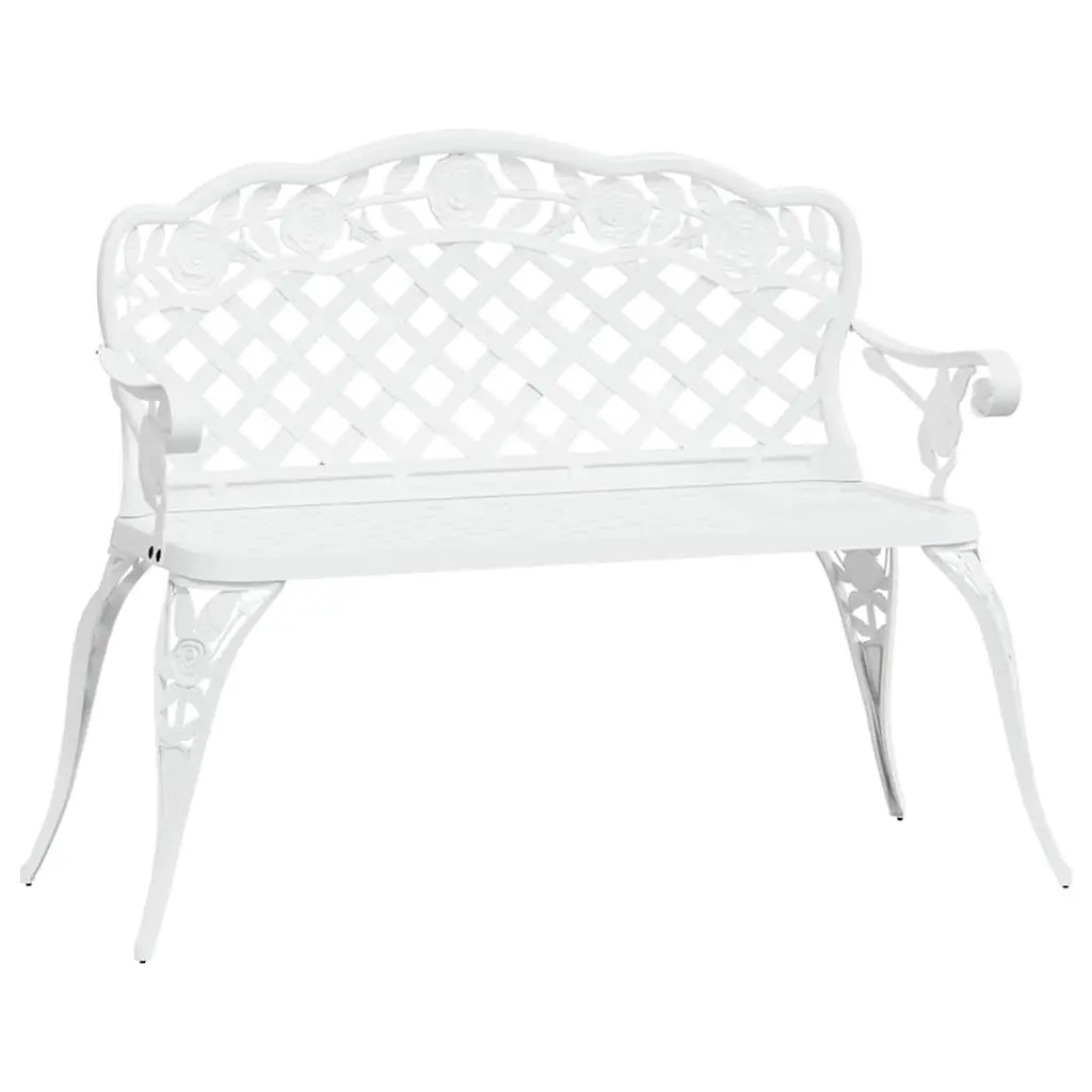 Garden Bench Cast Aluminium 108cm White