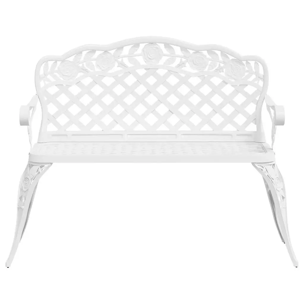 Garden Bench Cast Aluminium 108cm White
