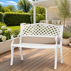 Stylish Outdoor Garden Bench 102cm with Ornate Design
