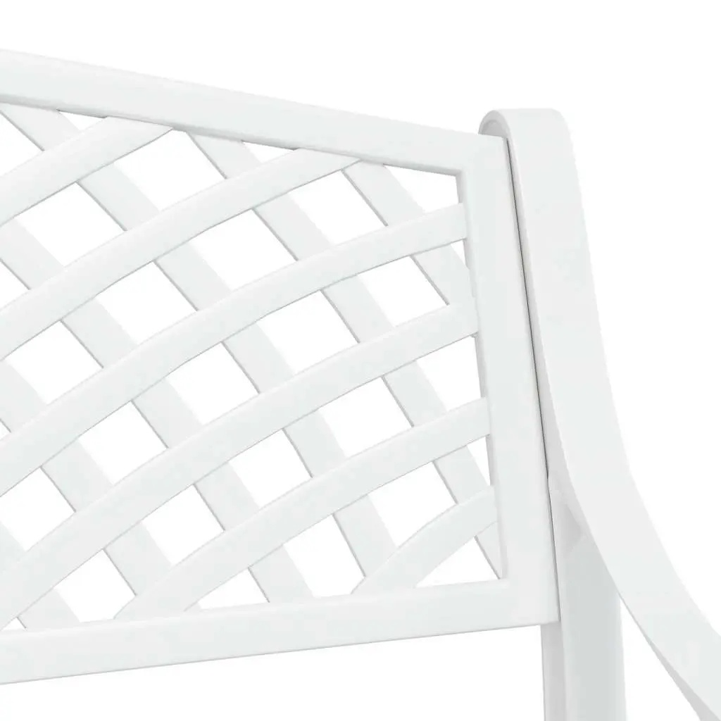 Outdoor Garden Bench Cast Aluminium 102cm White