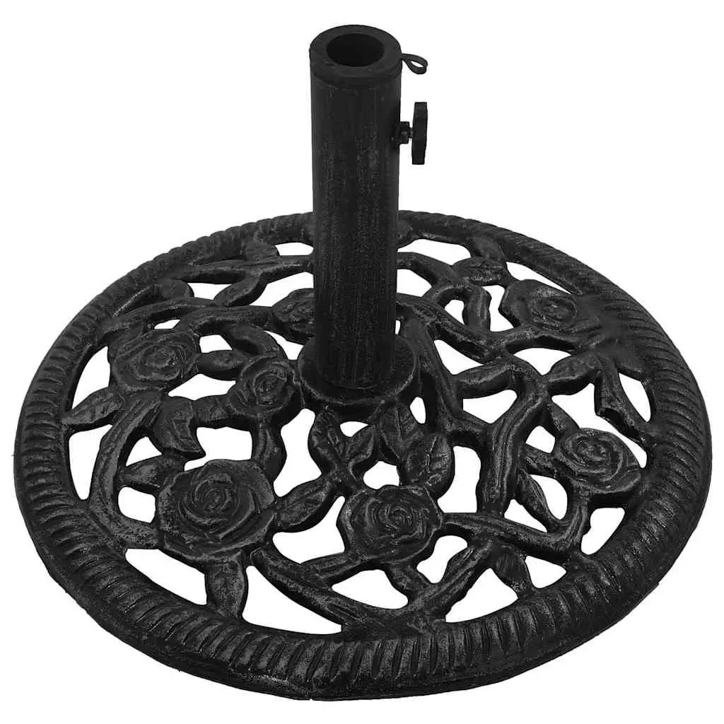 Heavy Duty Black Cast Iron Umbrella Base for Stability