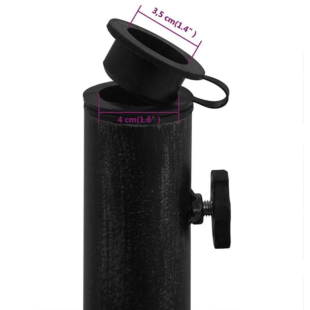 Heavy Duty Black Cast Iron Umbrella Base for Stability