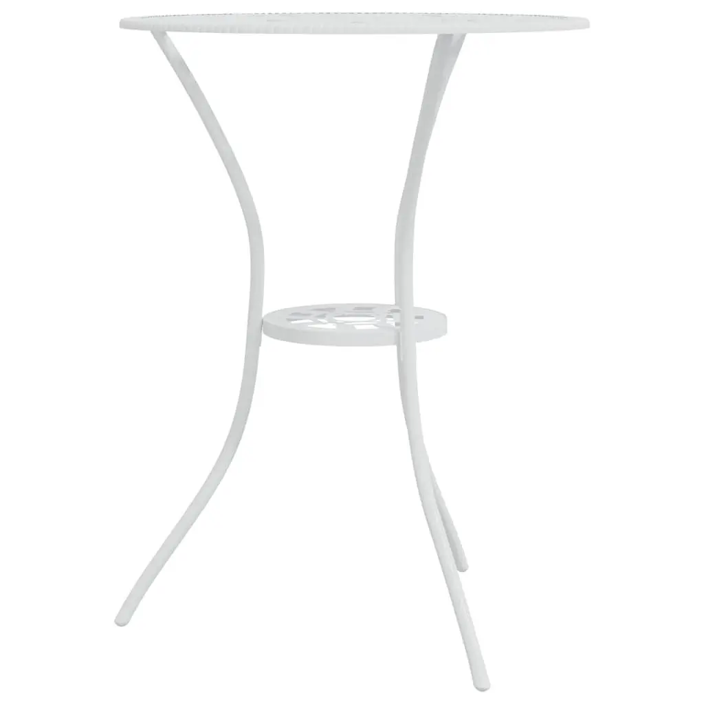 Bistro Set Cast Aluminium 3 Piece Patio Garden Furniture Outdoor Dining White