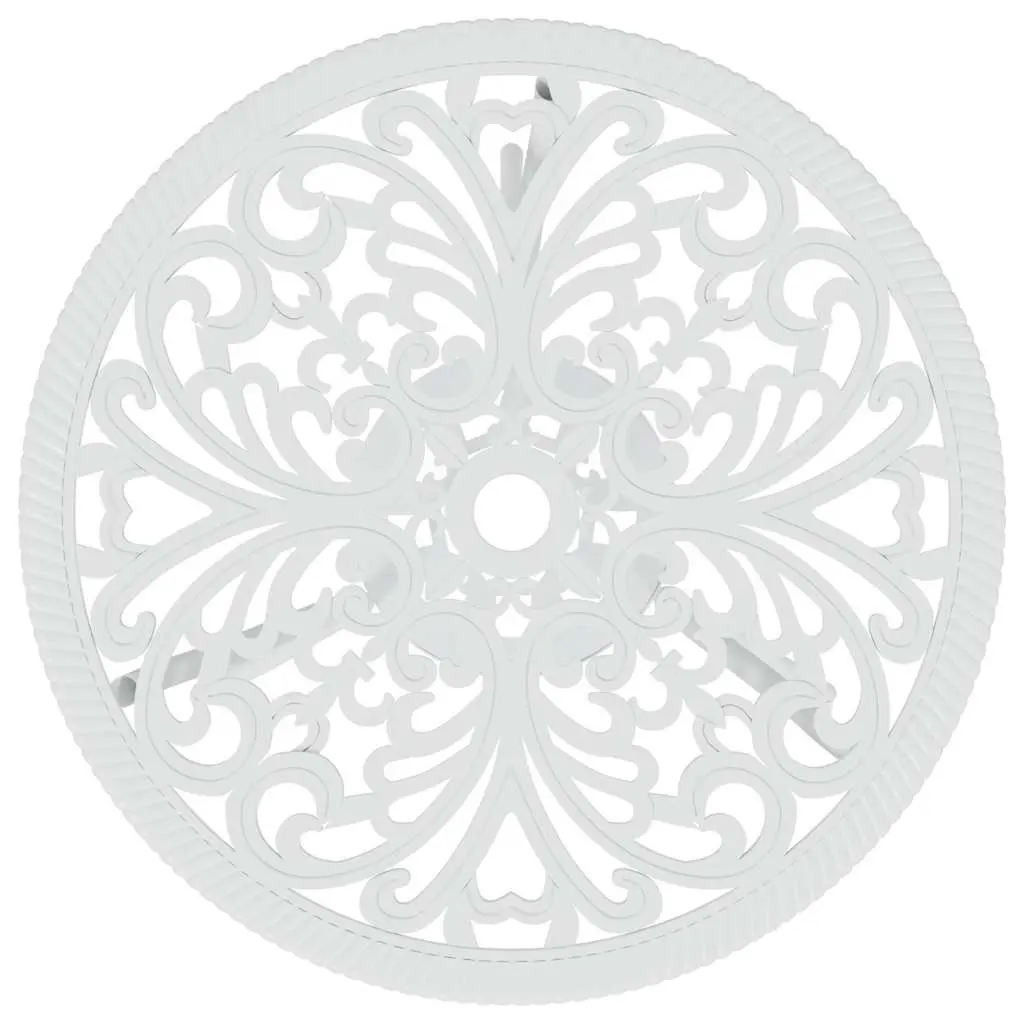 Bistro Set Cast Aluminium 3 Piece Patio Garden Furniture Outdoor Dining White