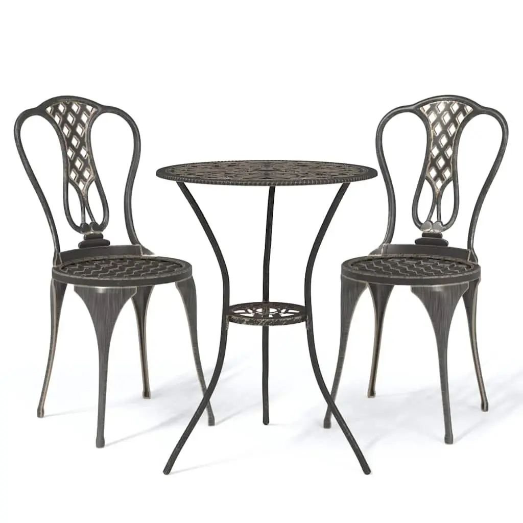 Cast Metal 3 Piece Bistro Set for Outdoor Spaces