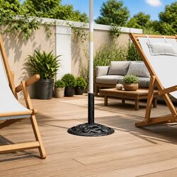 Sturdy Cast Iron Black Umbrella Base 40x40x32 cm Outdoor Stand