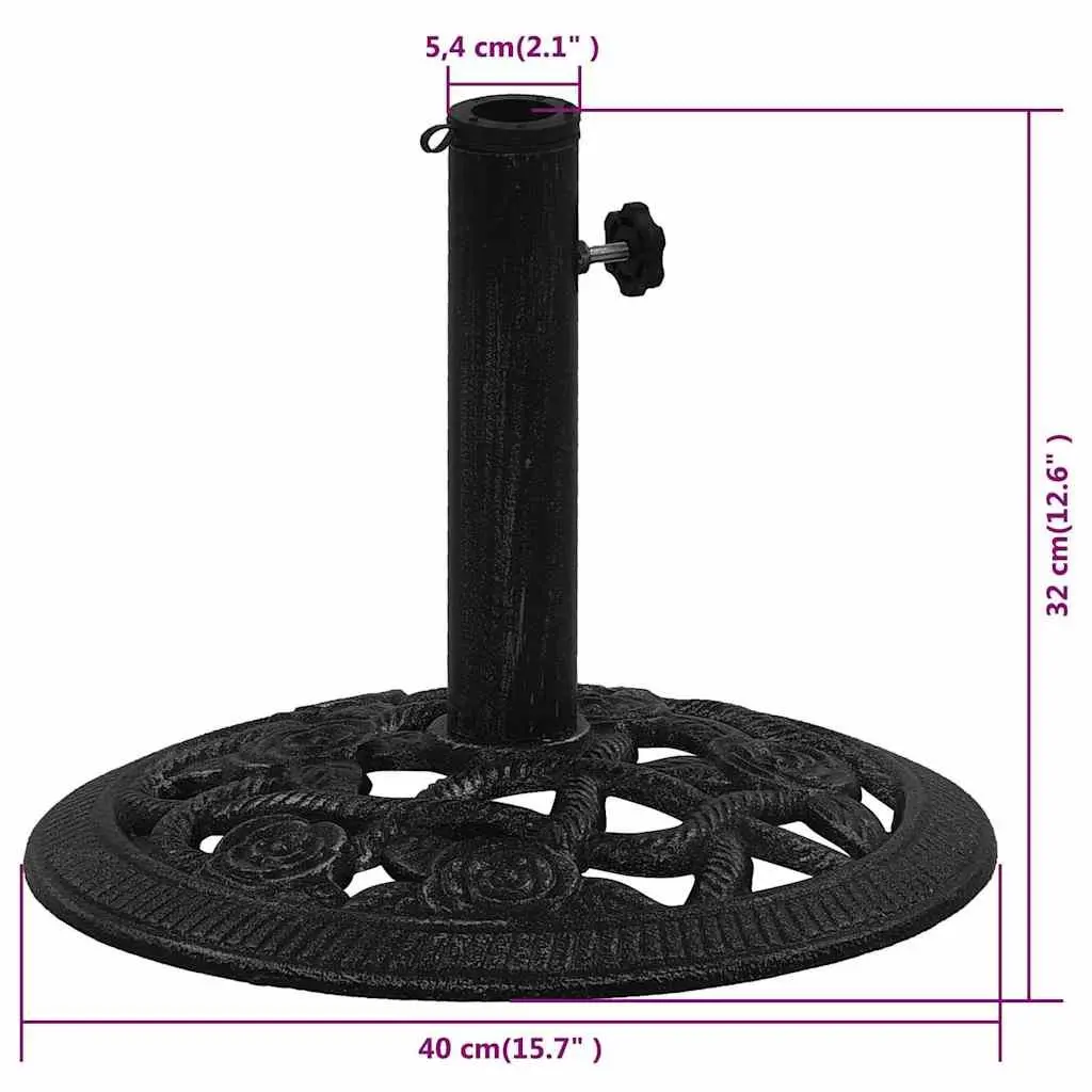 Cast Iron Black Umbrella Base 40x40x32 cm Outdoor Stand