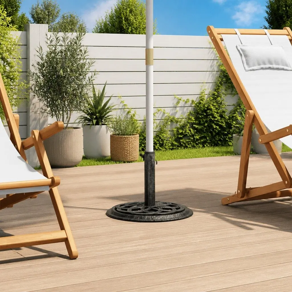Green Cast Iron Umbrella Base for Outdoor Stability