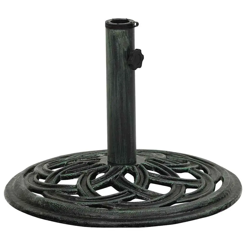 Green Cast Iron Umbrella Base for Outdoor Stability