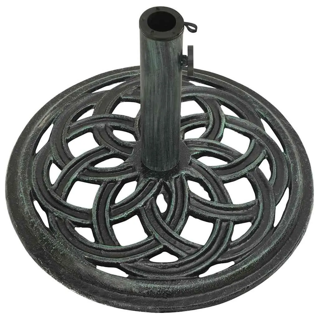 Green Cast Iron Umbrella Base for Outdoor Stability