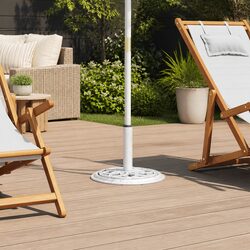 Heavy Duty White Cast Iron Umbrella Base for Outdoor