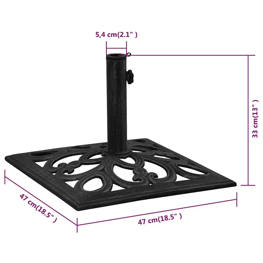 Umbrella Base Cast Iron Black Outdoor Garden Patio Stand Heavy Duty