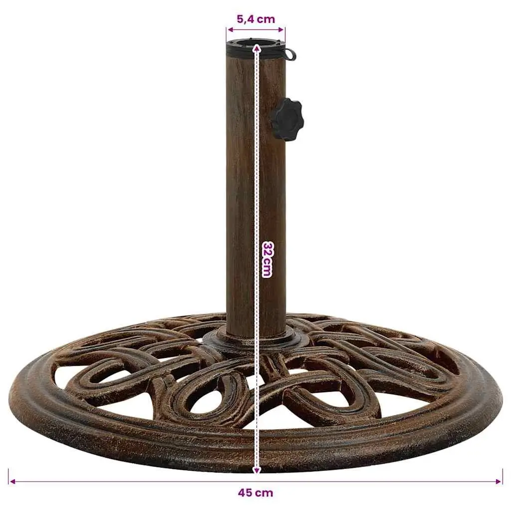Umbrella Base Cast Iron 40cm Brown