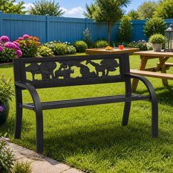Durable Children's Garden Bench with Stylish Backrest
