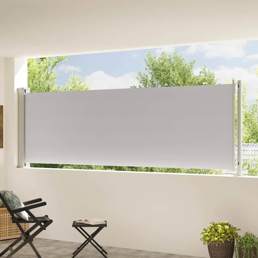 117x600cm Grey Retractable Side Awning