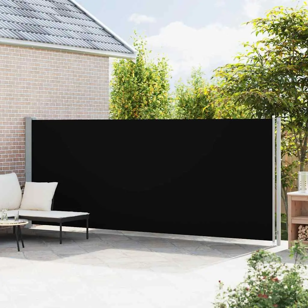 Patio Retractable Side Awning 180x600cm Black