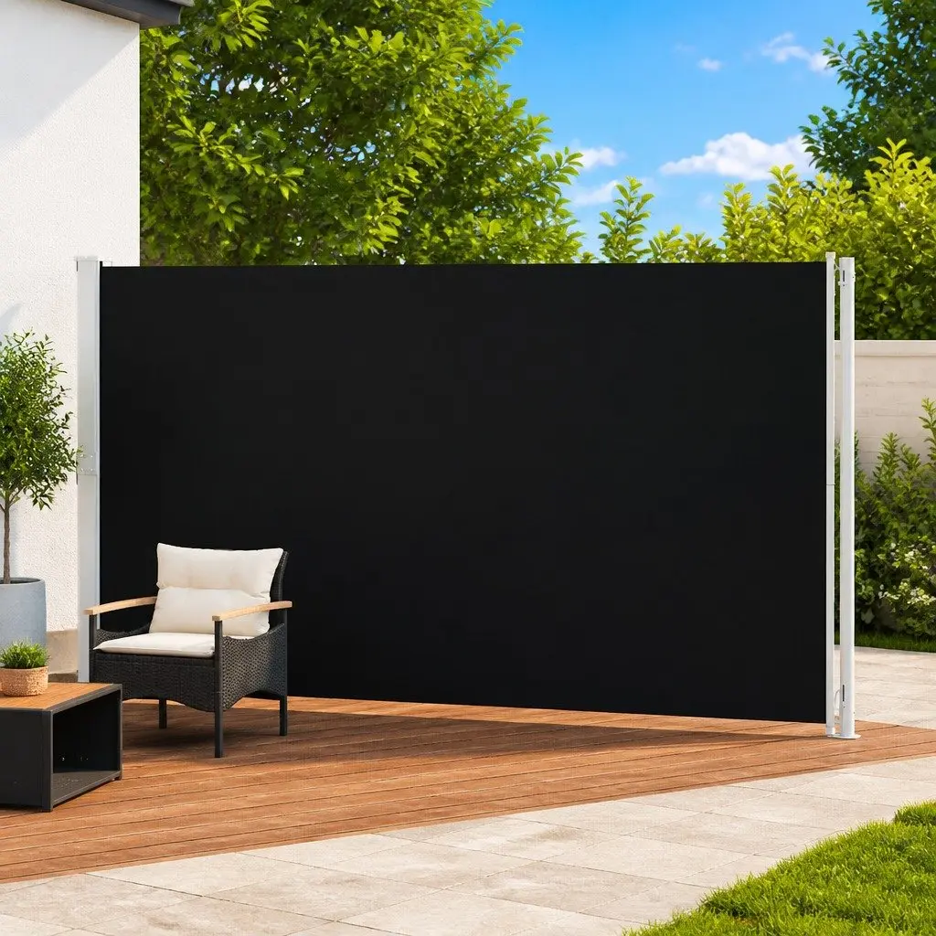 Retractable Side Awning 200x600 cm Black