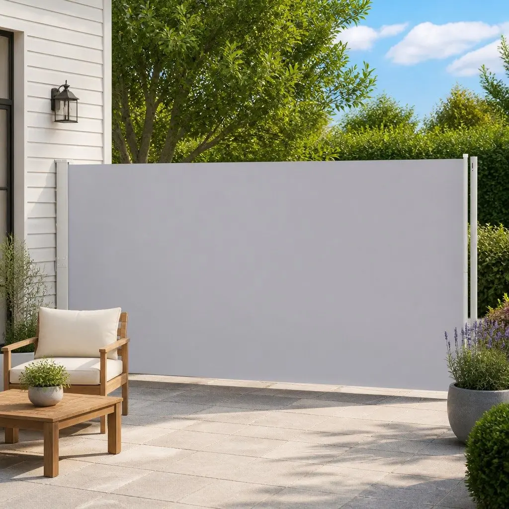 Grey Retractable Side Awning 200x600 cm
