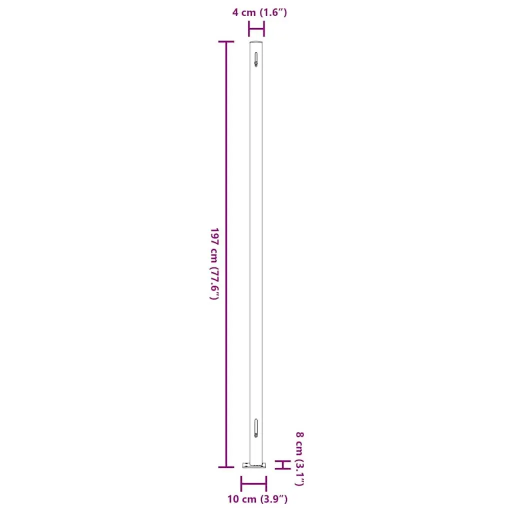 Grey Retractable Side Awning 200x600 cm