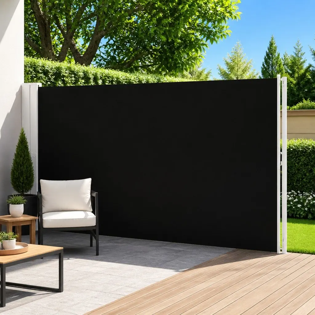 Retractable Side Awning 220x600cm Black