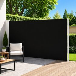 Premium Retractable Side Awning 220x600cm Black