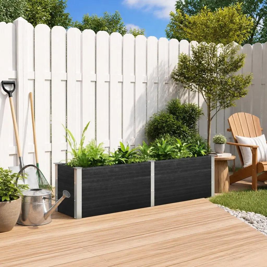 Garden Raised Bed Planter 200x50x54 cm Grey