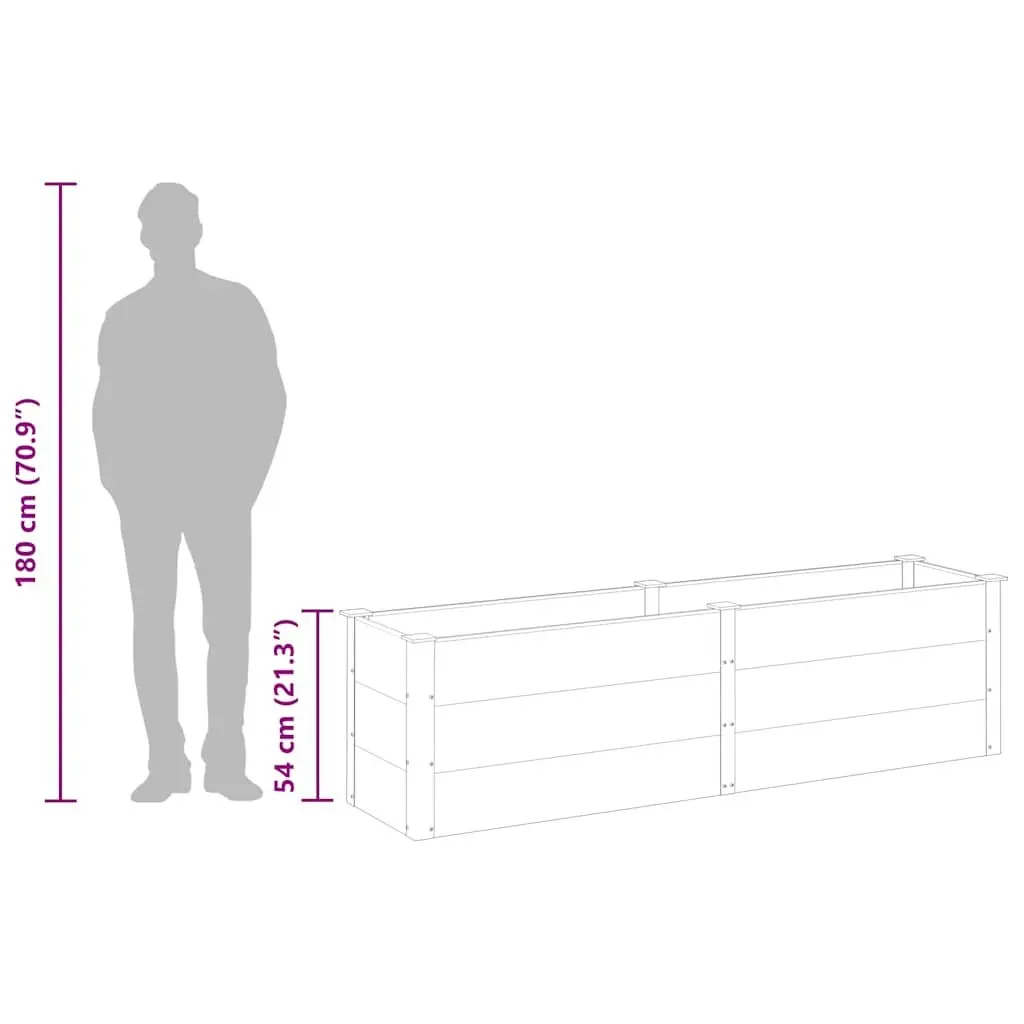 Garden Raised Bed Planter 200x50x54 cm Grey