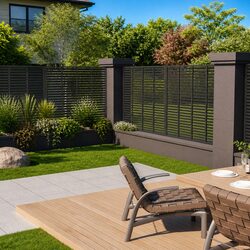 Durable Grey Louver Fence Panel 180x180cm for Outdoor Spaces