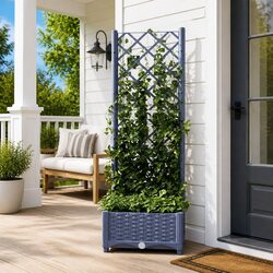 Durable Garden Planter with Integrated Trellis Support