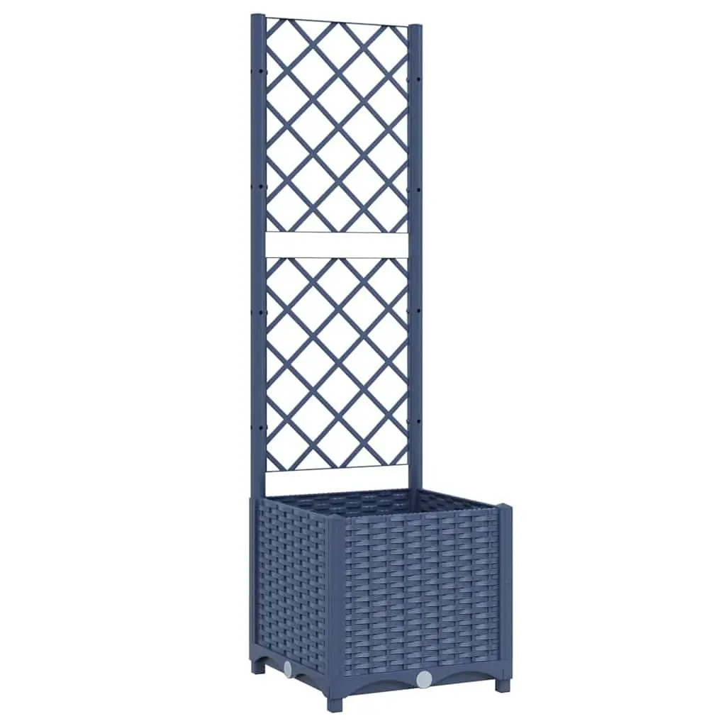 Grey Garden Planter with Integrated Trellis