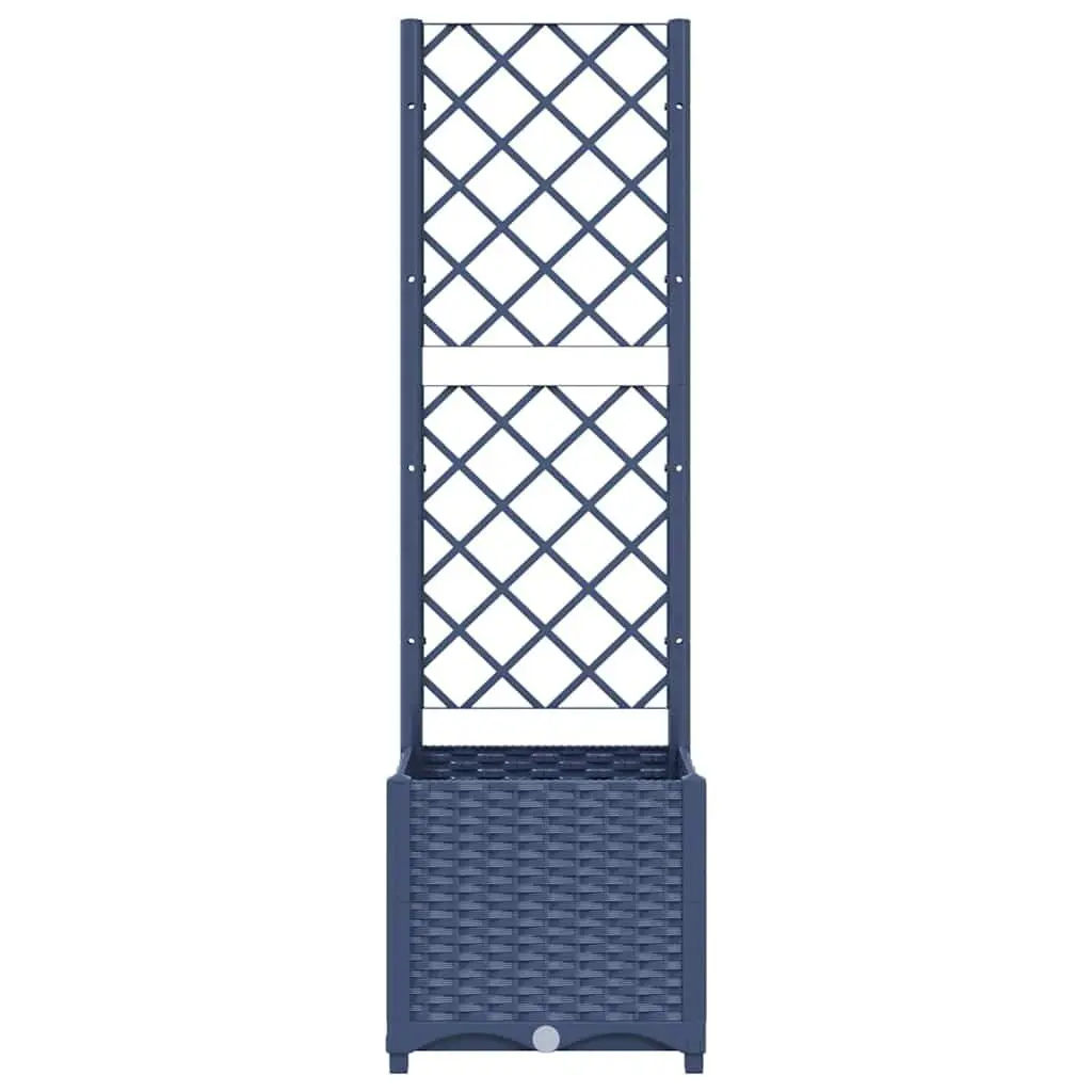 Grey Garden Planter with Integrated Trellis