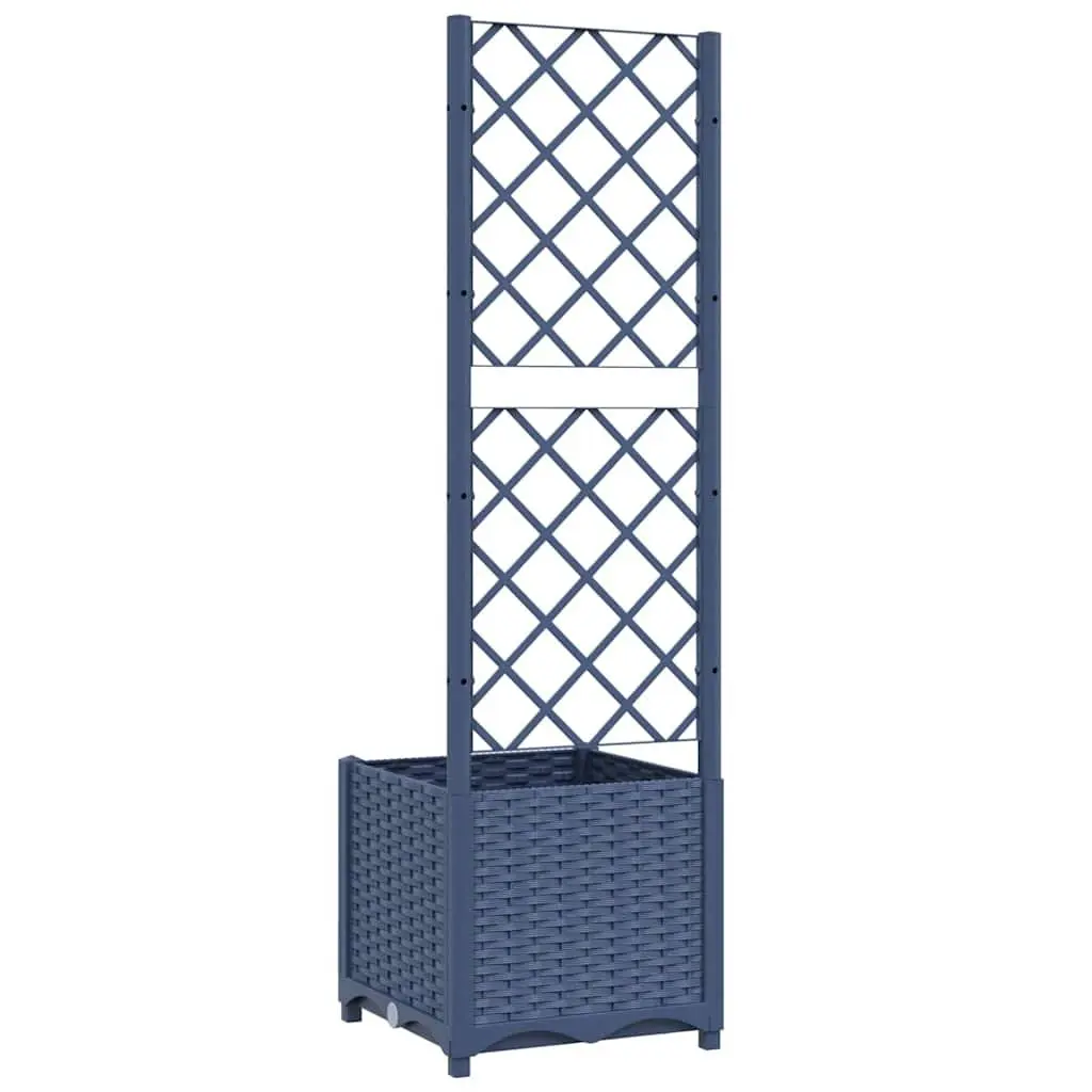 Grey Garden Planter with Integrated Trellis