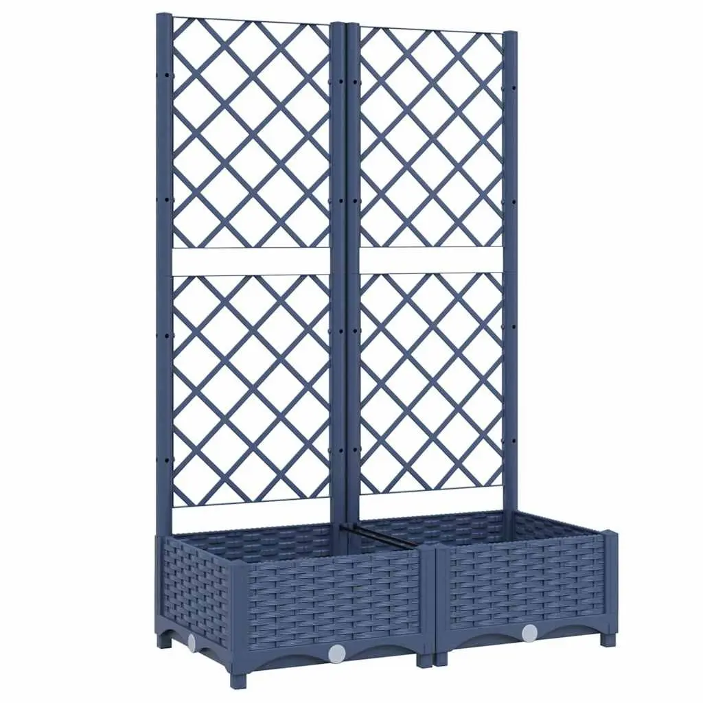 Grey Garden Planter with Trellis 80x40x121.5cm Outdoor Support