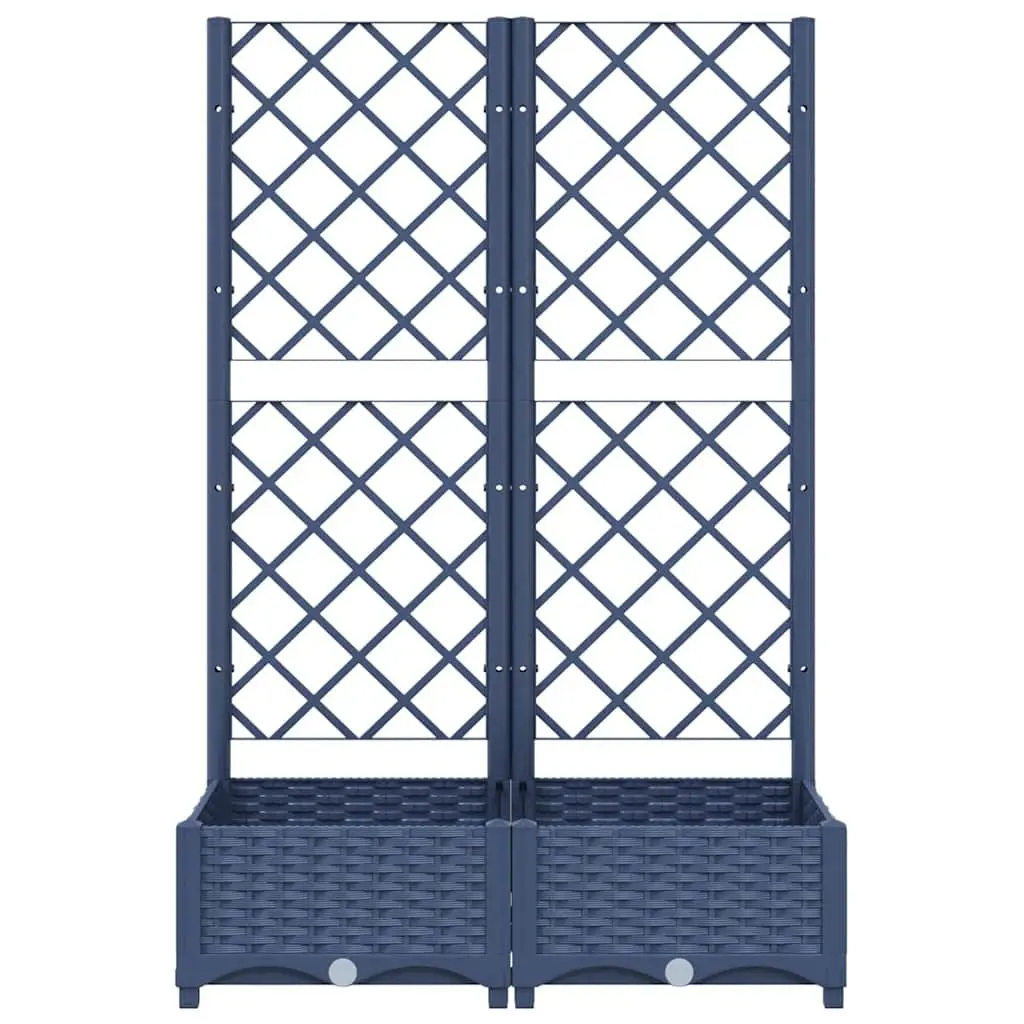 Grey Garden Planter with Trellis 80x40x121.5cm Outdoor Support