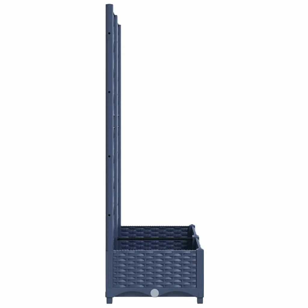 Grey Garden Planter with Trellis 80x40x121.5cm Outdoor Support