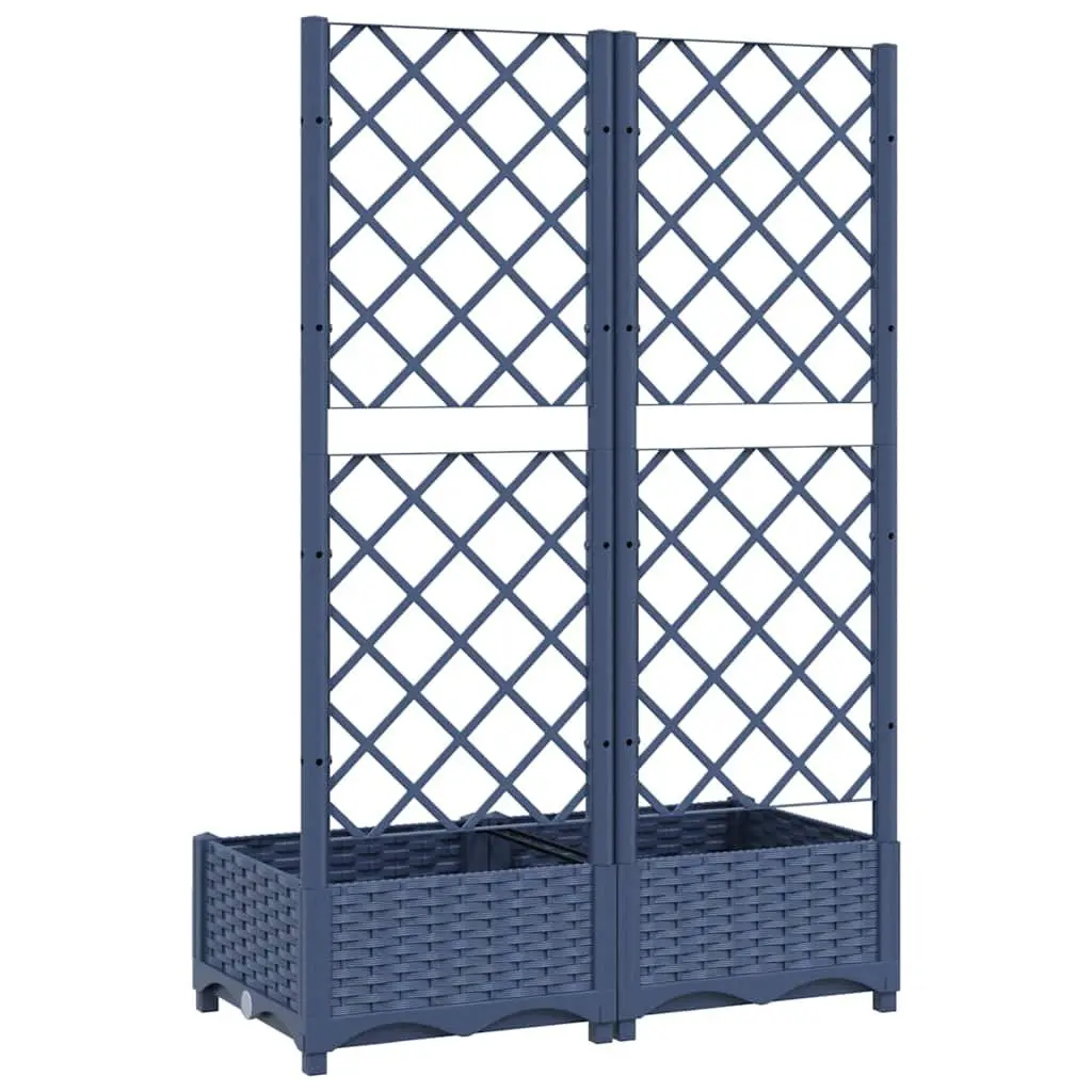 Grey Garden Planter with Trellis 80x40x121.5cm Outdoor Support