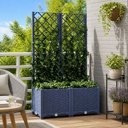 Durable Garden Planter with Integrated Trellis for Climbing Plants