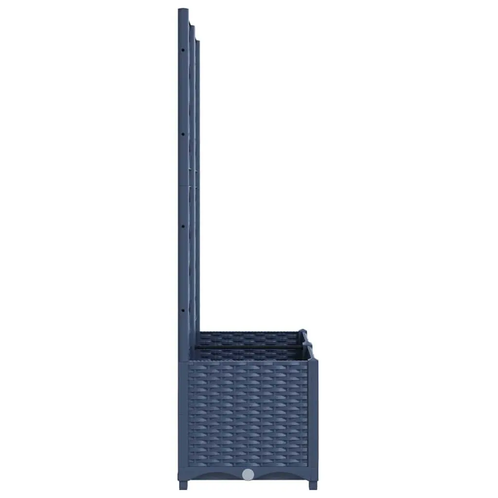 Garden Planter PP Grey 80x40x136cm with Trellis Outdoor Climbing Plants Support Flower Pot