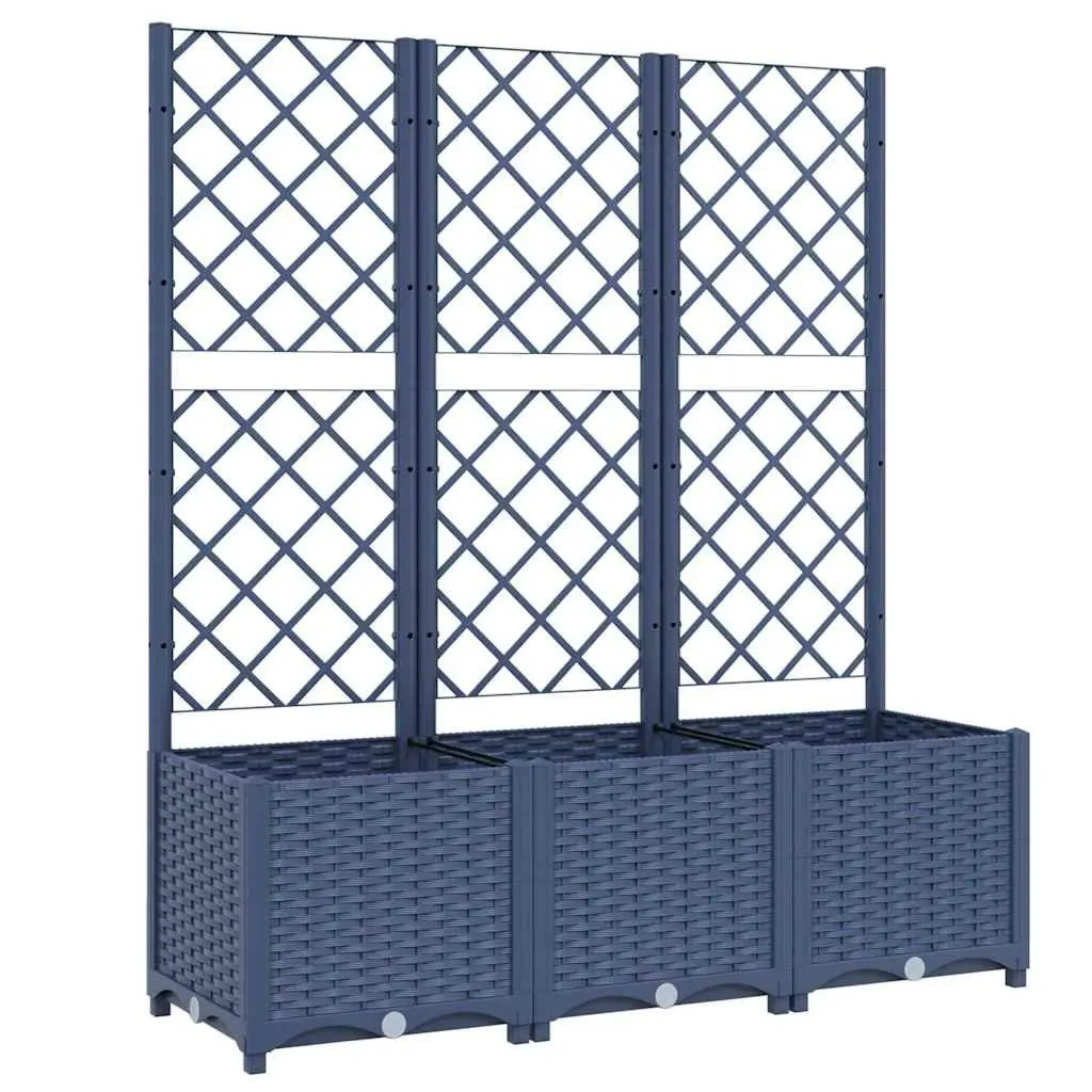 Grey Garden Planter with Integrated Trellis