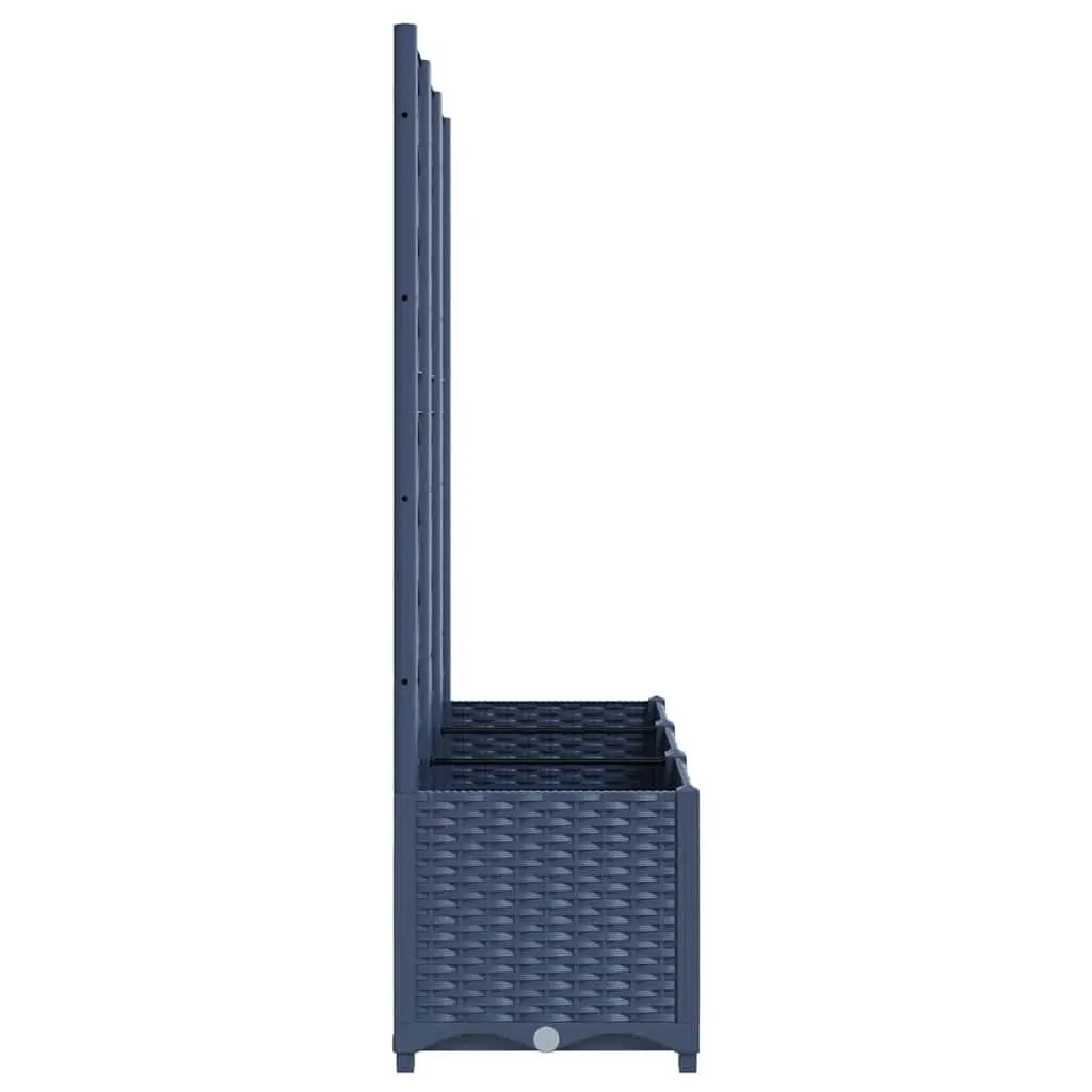 Grey Garden Planter with Integrated Trellis