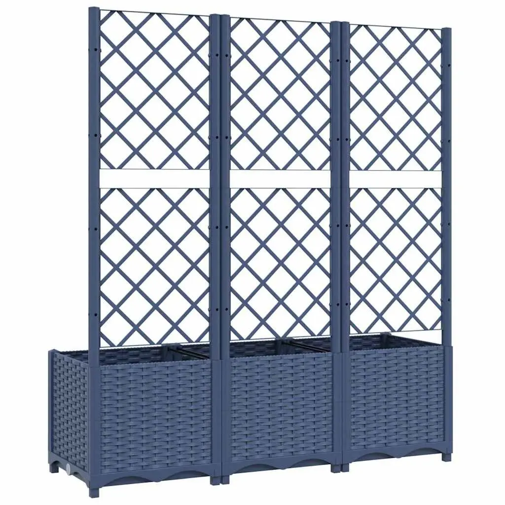 Grey Garden Planter with Integrated Trellis