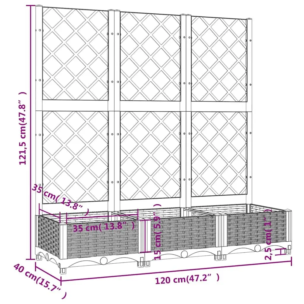 Garden Planter with Trellis for Climbing Plants