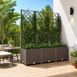 Sturdy Garden Planter with Integrated Trellis for Climbing Plants