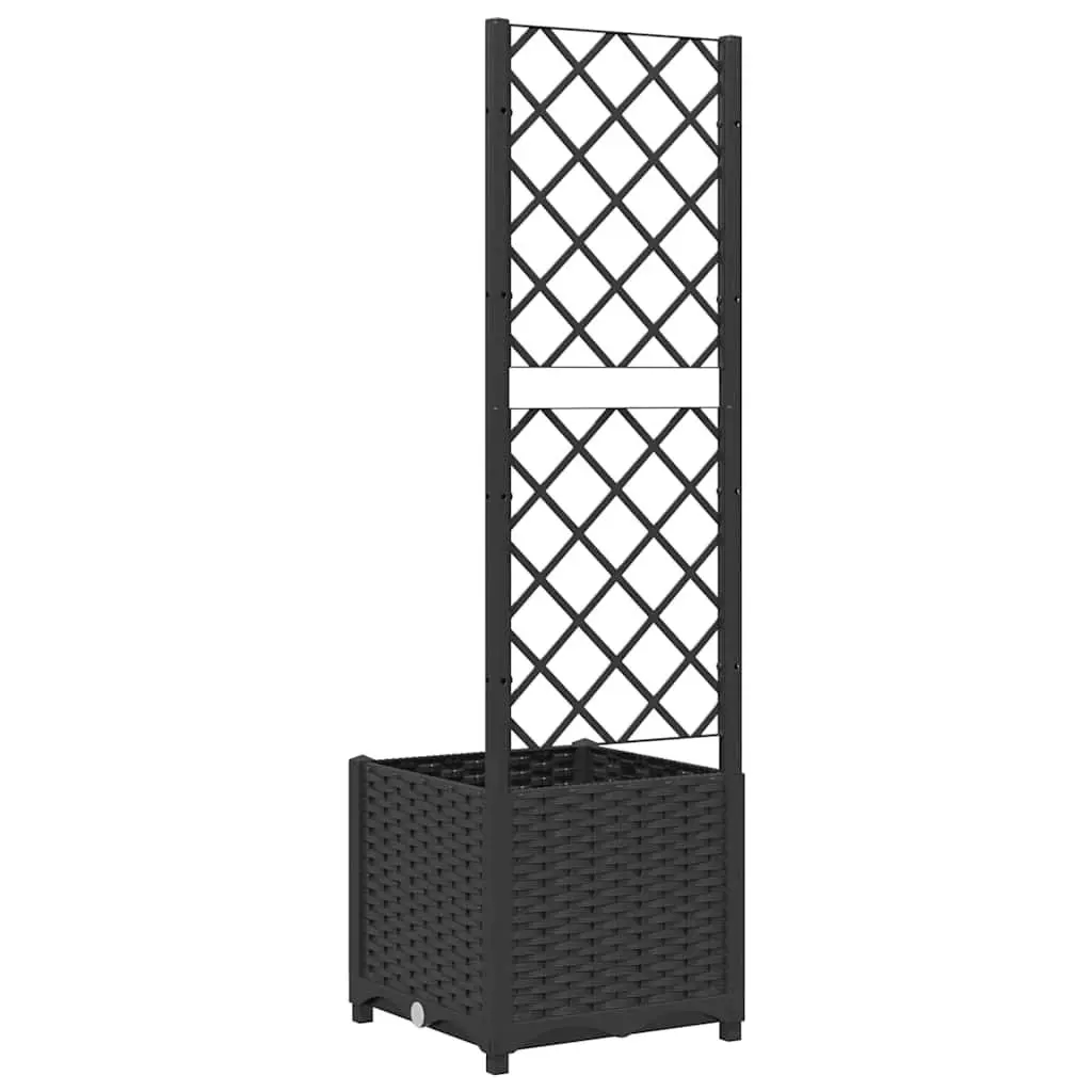 Garden Planter with Black Trellis for Climbing Plants